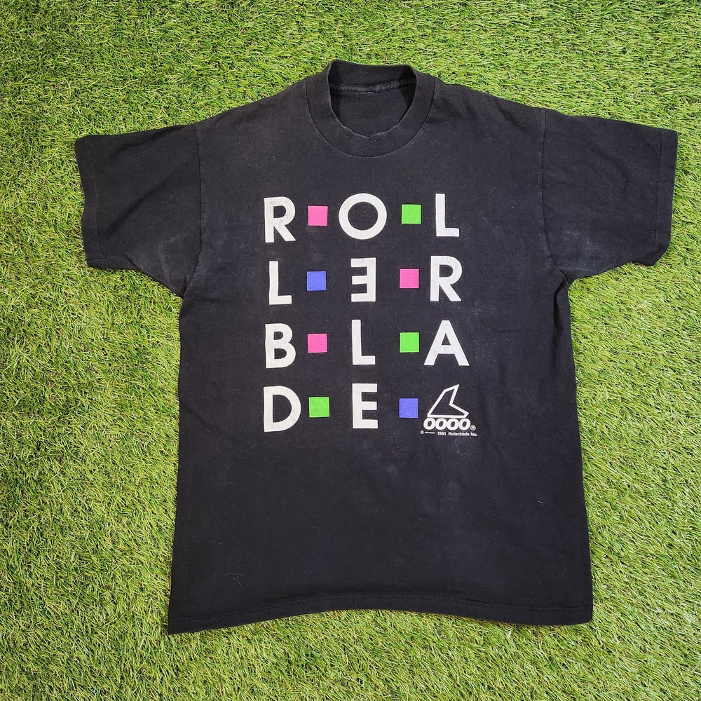 1991 Retro Rollerblade Black Graphic Tee Pure 90s Vintage Made In USA